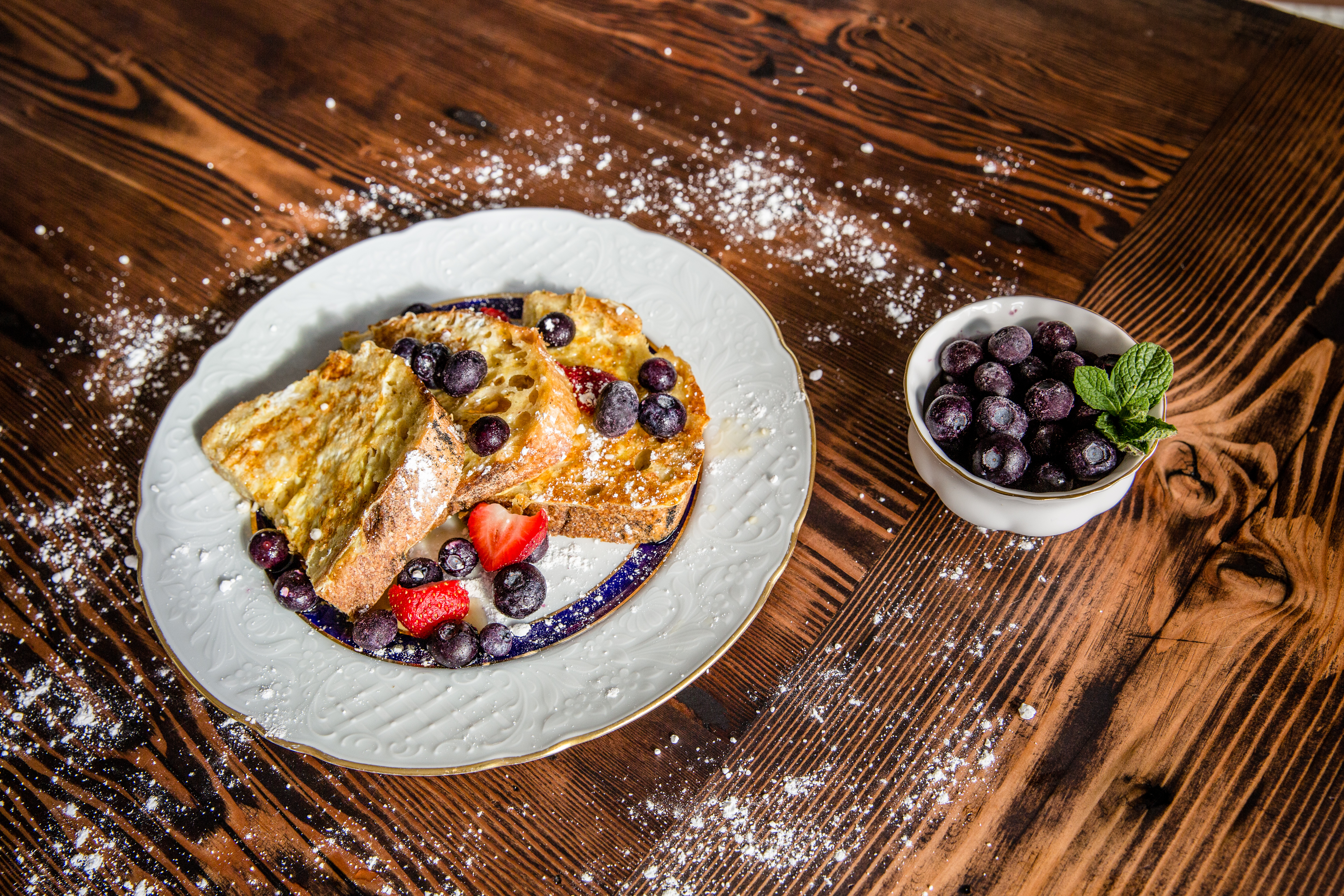 Frozen BC Blueberries and French toast. Photo credit: Rhonda Dent Photography