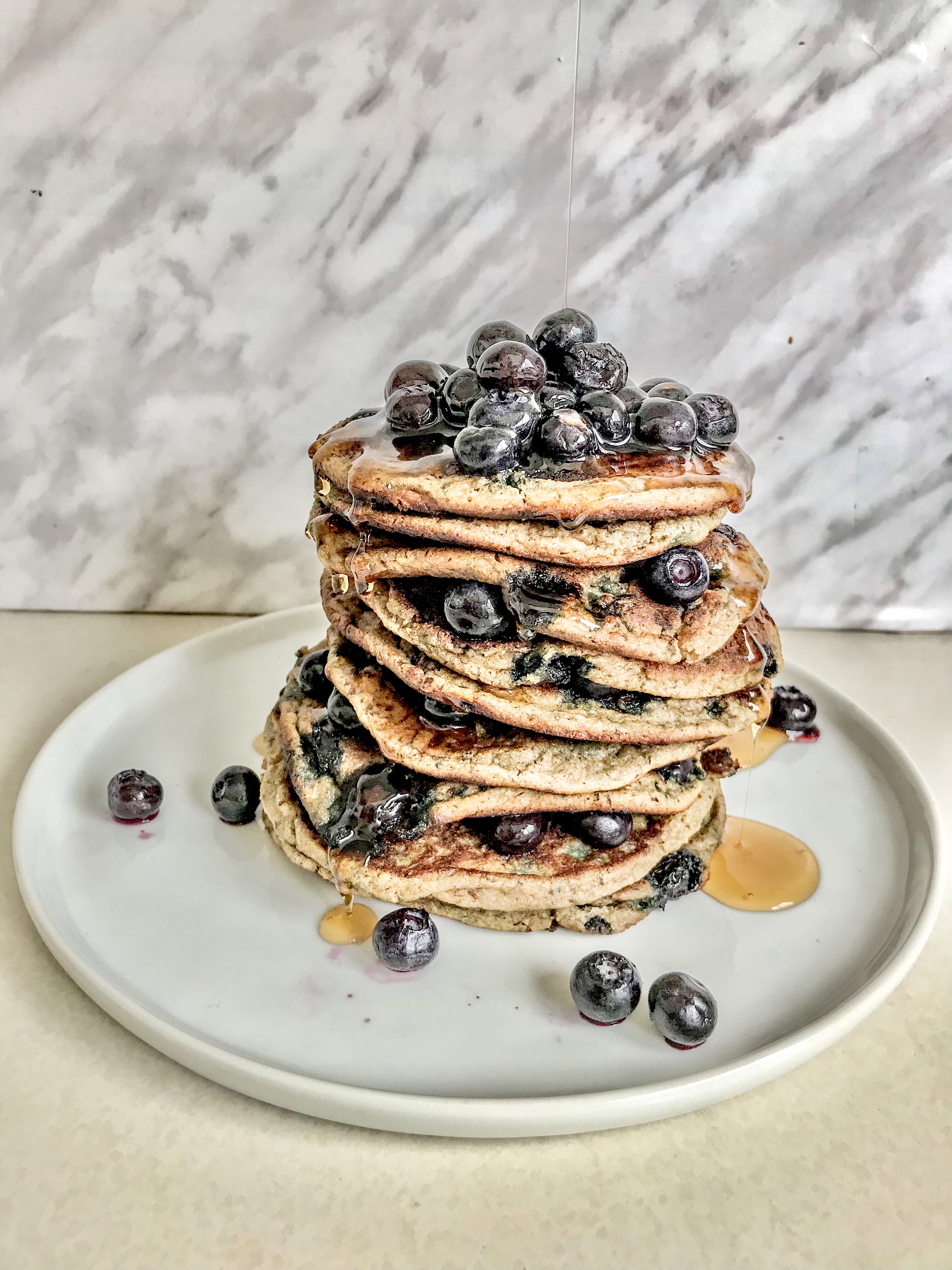 Healthy Vegan BC Blueberry Pancakes. Photo credit @vancouversam