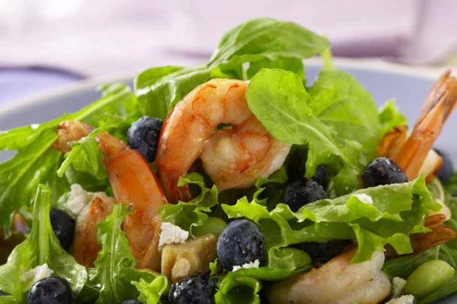 Blueberry Shrimp Salad With Lemon Vinaigrette