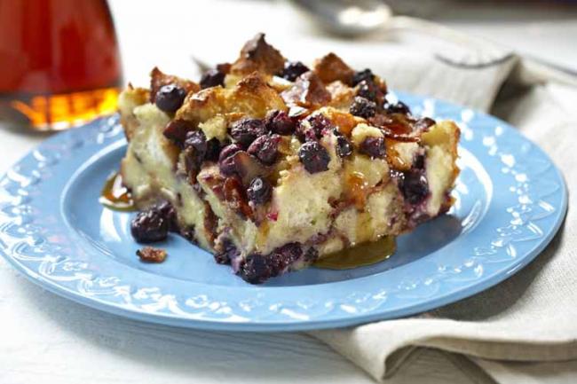 Blueberry Bacon Bread Pudding