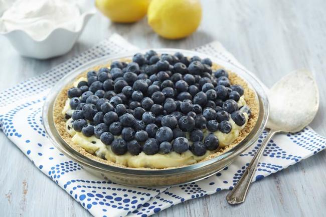 Blueberry Lemon Pudding Pie
